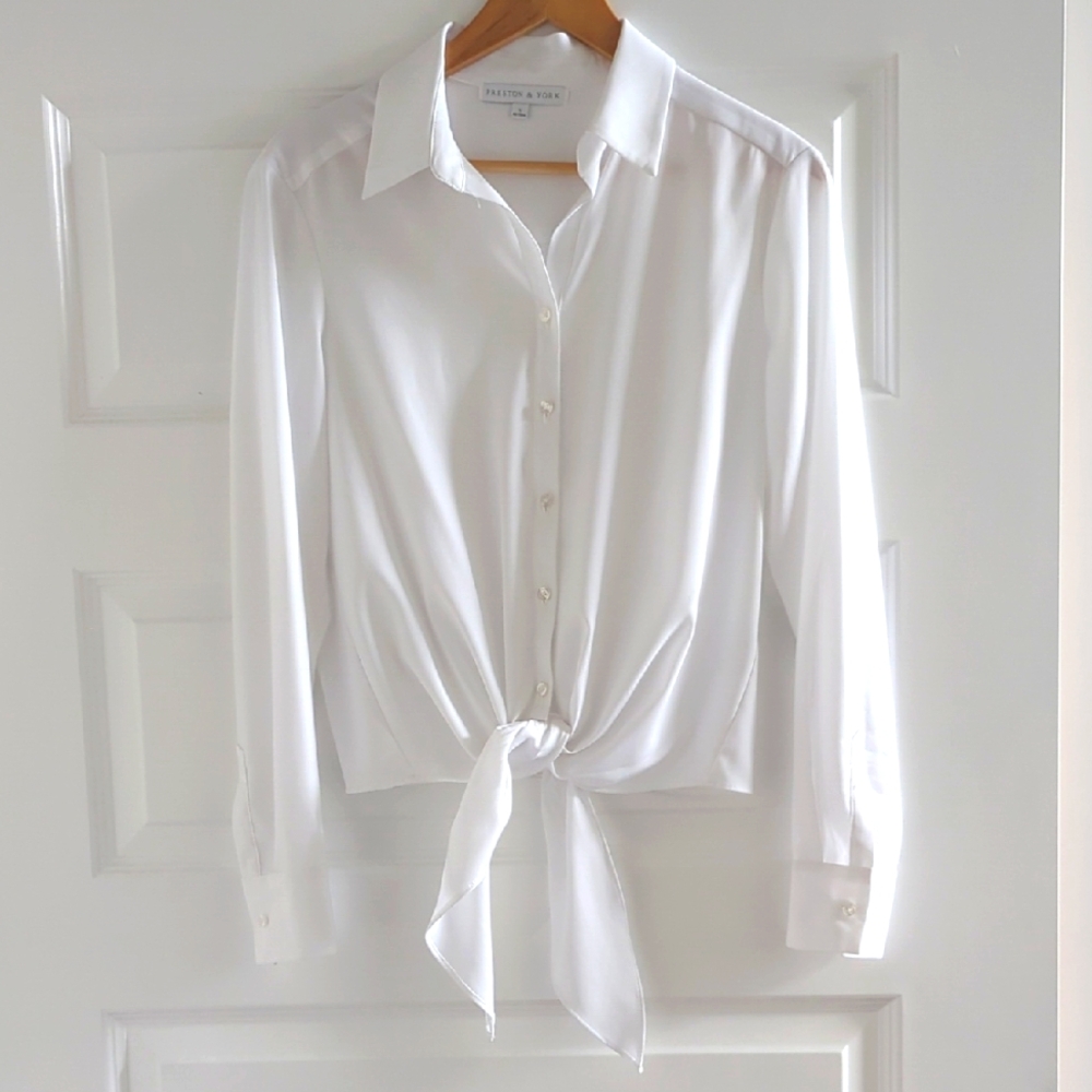 Classic White Blouse With Tie
